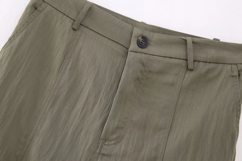 Fashion Dark Gray Woven Straight-leg Trousers,Pants