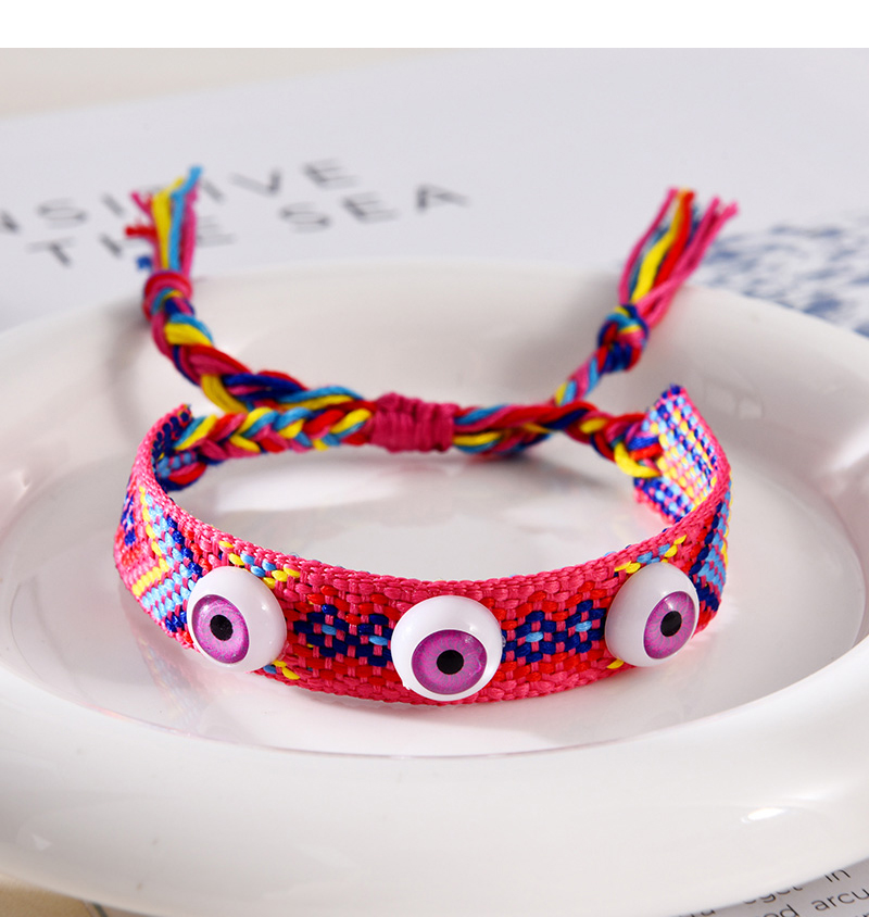 Fashion Color 3 Resin Eye Woven Motif Tassel Bracelet,Fashion Bracelets