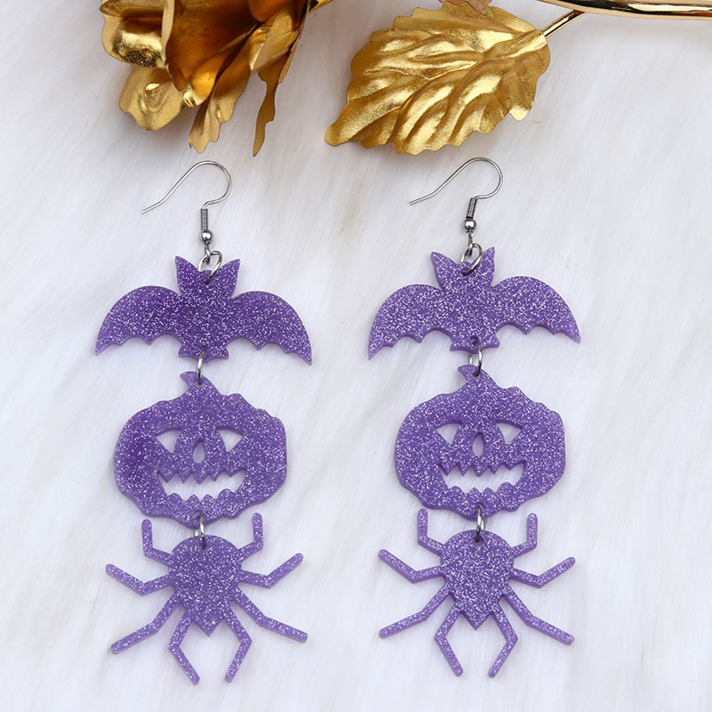 Fashion Purple Spider Acrylic Spider Earrings,Drop Earrings