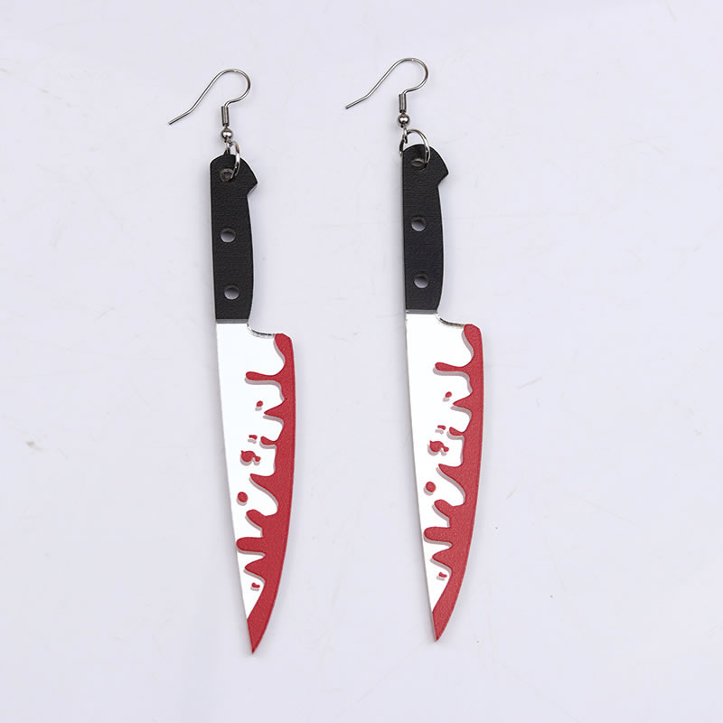 Fashion Large Scarlet Knife Acrylic Blood Knife Earrings,Drop Earrings