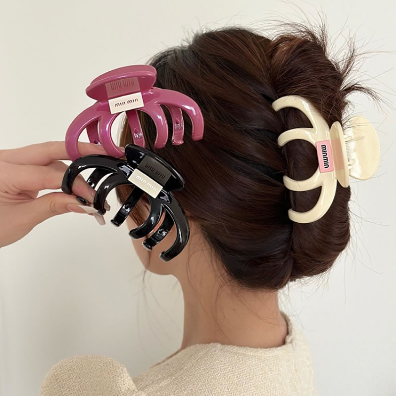 Fashion Rose Purple Acrylic Geometric Gripper,Hair Claws