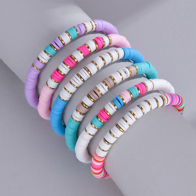Fashion Color Multicolored Clay Panel Beaded Bracelet,Fashion Bracelets
