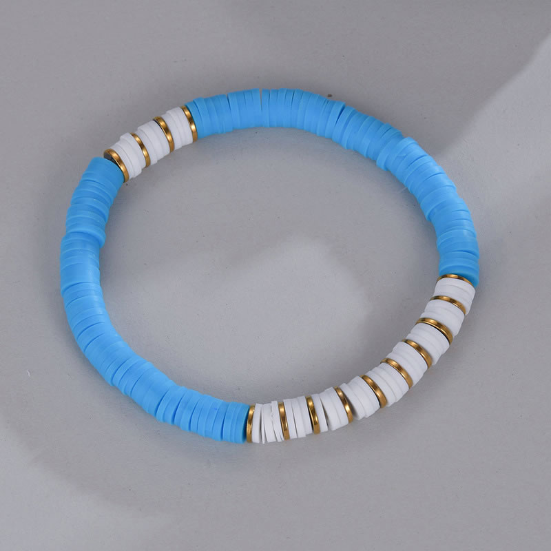 Fashion Blue Multicolored Clay Panel Beaded Bracelet,Fashion Bracelets