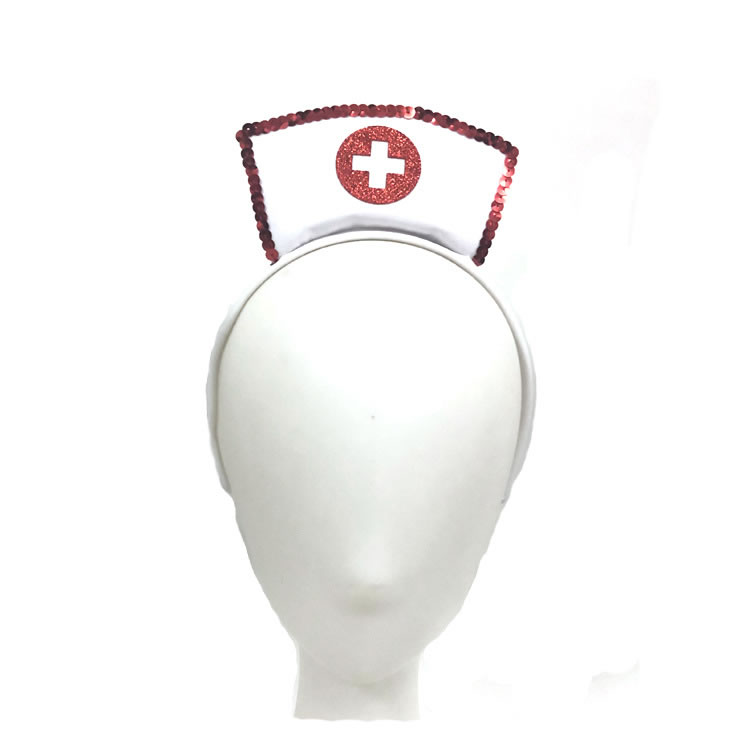 Fashion White Fabric Sequin Nurse Headband,Head Band