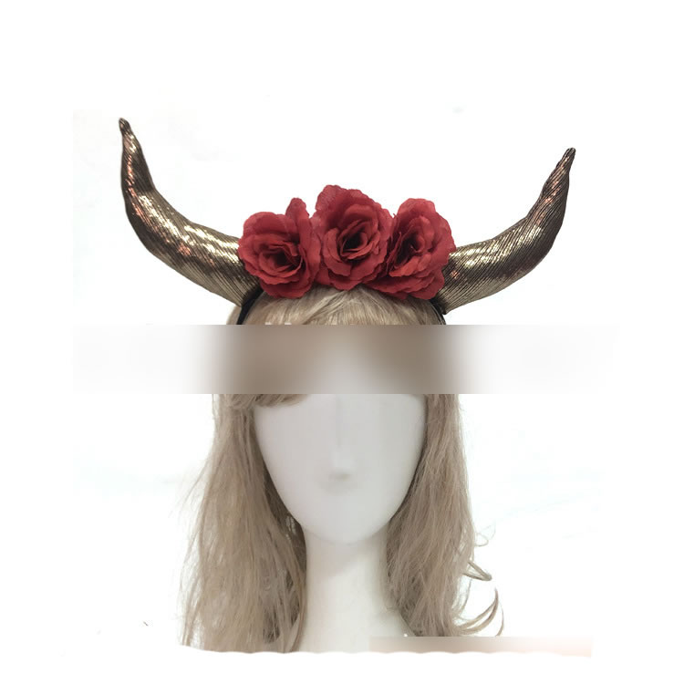 Fashion Claret Fabric Flower Horn Headband,Head Band