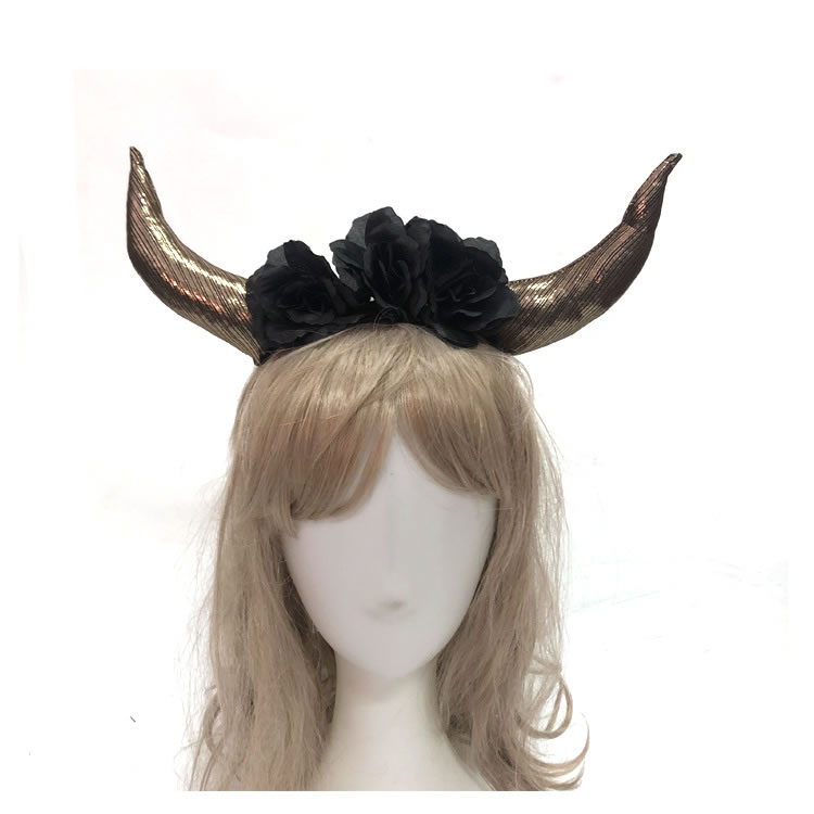 Fashion Black Fabric Flower Horn Headband,Head Band