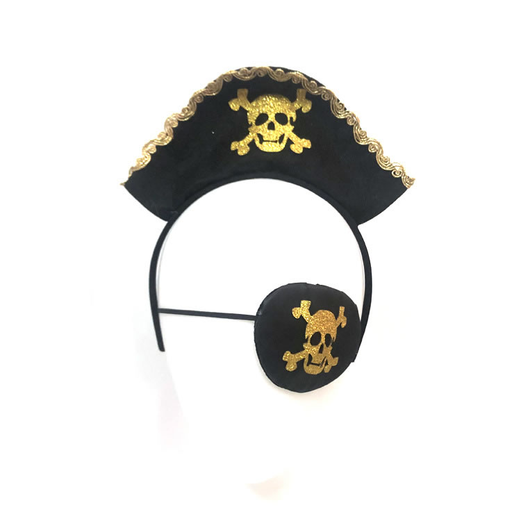 Fashion Headband + Eye Mask Felt Lace Skull Headband + Pirate Eye Mask,Head Band