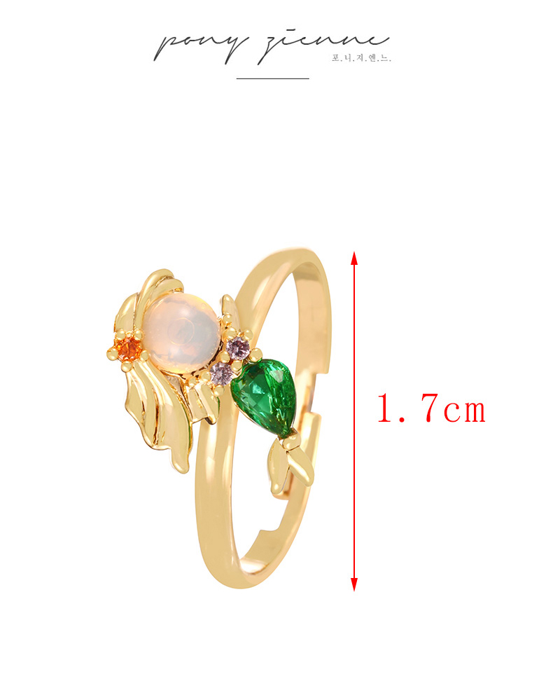 Fashion Golden 5 Copper And Zirconia Princess Ring,Rings