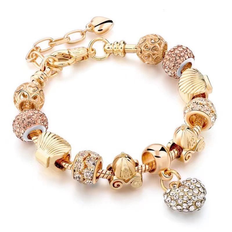 Fashion #bracelet+beads Alloy Diamond-studded Round Bead Multi-element Bracelet,Fashion Bangles