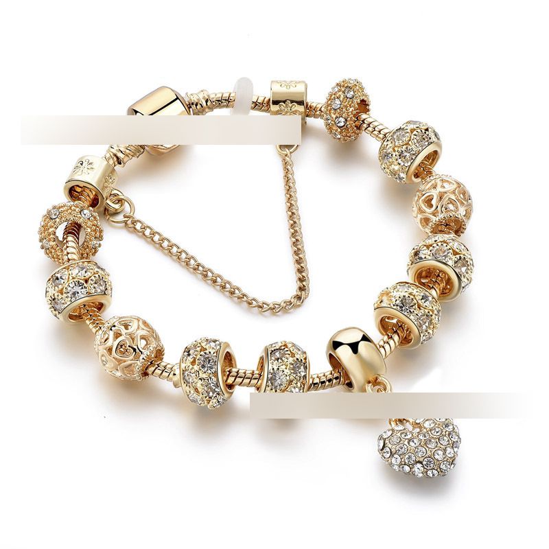 Fashion #gold Bracelet One Alloy Diamond Heart Multi-element Bracelet,Fashion Bangles