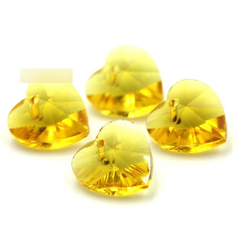 Fashion Light Yellow 30 Pieces Love Crystal Diy Accessories,Beads