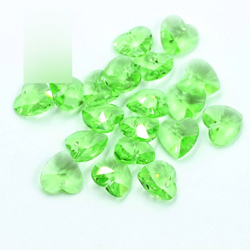 Fashion Hole Green 30 Pieces Love Crystal Diy Accessories,Beads