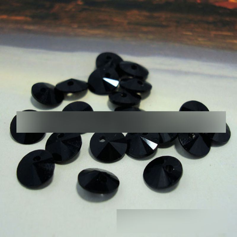 Fashion Black 50 Single Hole Satellite Round Crystal Diy Accessories,Beads