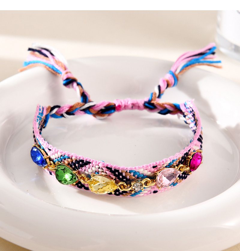 Fashion Color 1 Alloy Diamond Drop Woven Pattern Tassel Bracelet,Fashion Bracelets