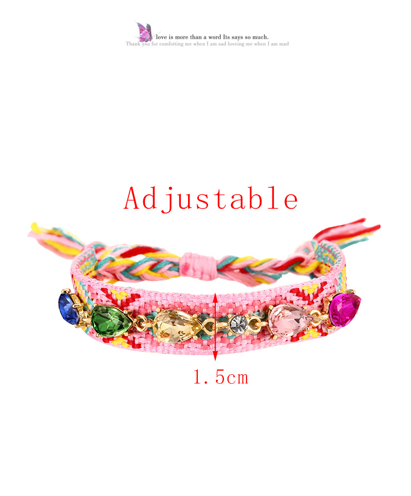 Fashion Color 3 Alloy Diamond Drop Woven Pattern Tassel Bracelet,Fashion Bracelets