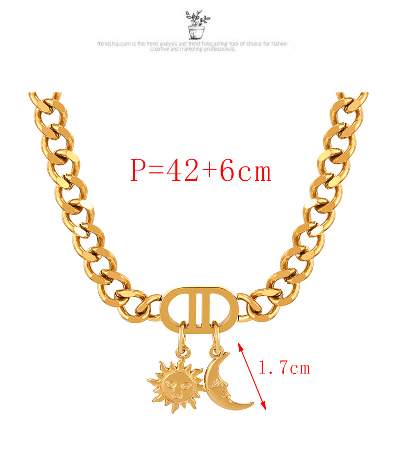 Fashion Golden 2 Titanium Steel Pig Nose Balloon Dog Pearl Pendant Thick Chain Necklace,Necklaces