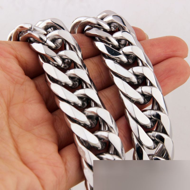 Fashion 13mm Stainless Steel Geometric Chain Men