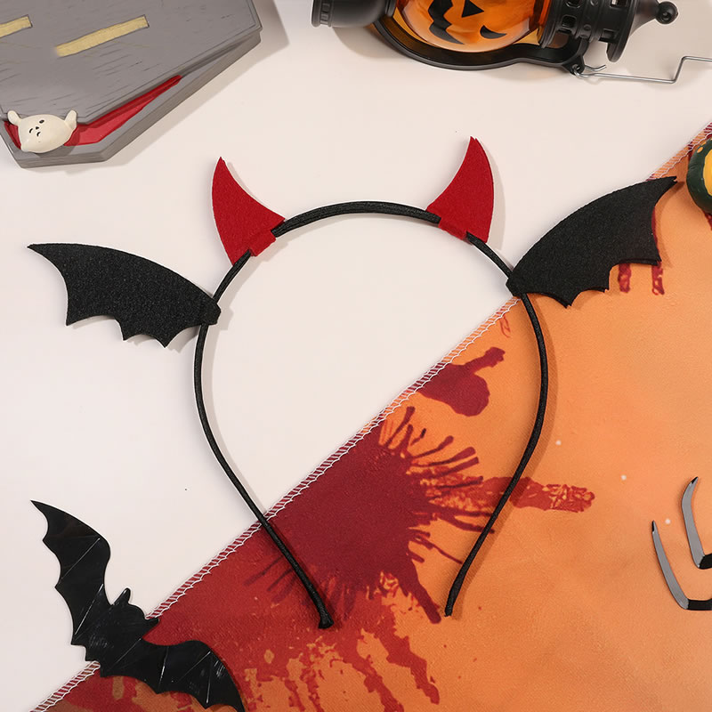 Fashion Halloween Headband - Black Bat Resin Bat Headband,Head Band