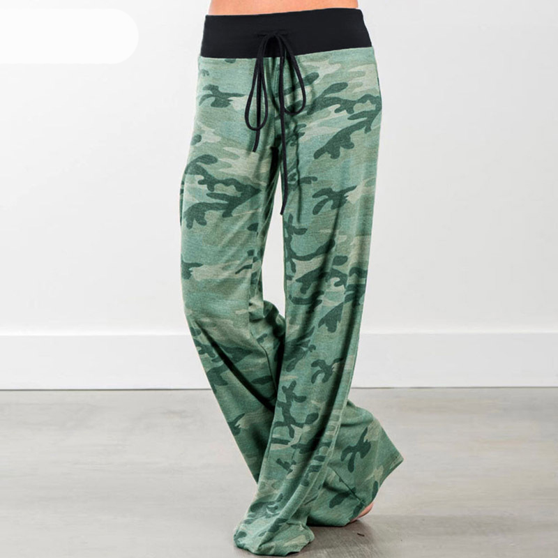 Fashion 18# Lace-up Trousers With Printed Blend,Pants