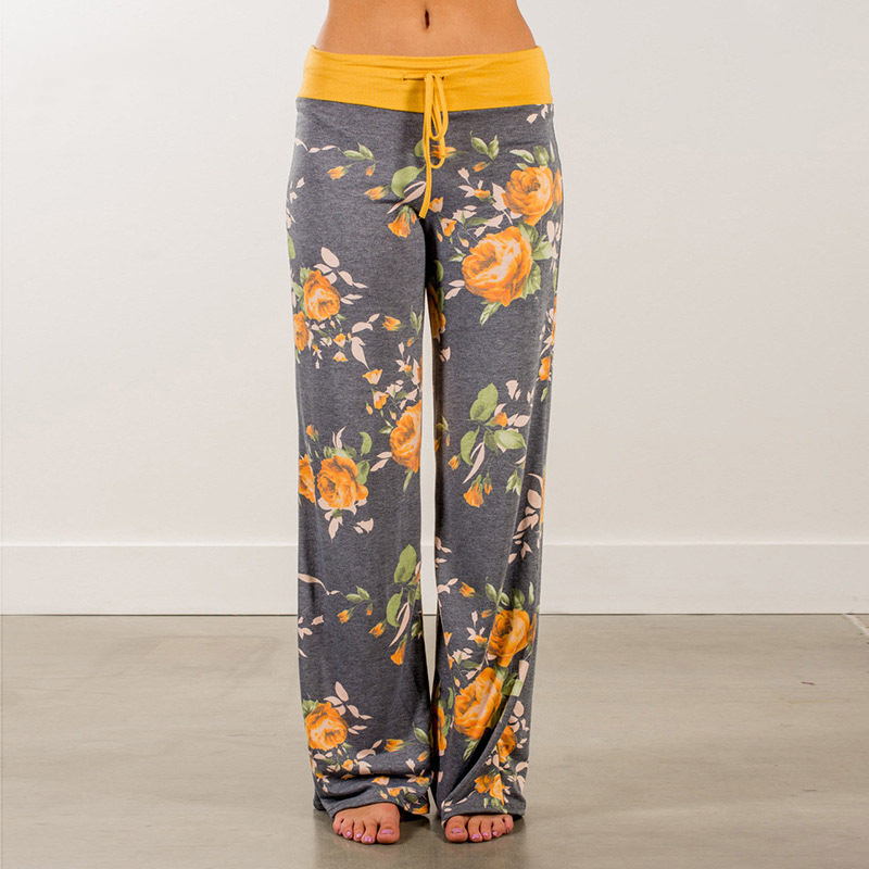 Fashion 19# Lace-up Trousers With Printed Blend,Pants