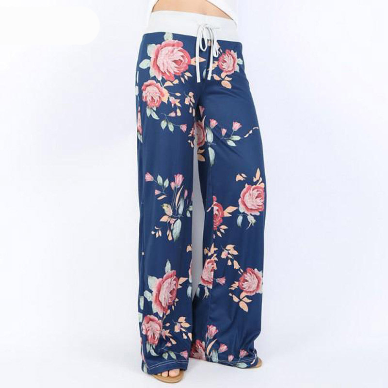 Fashion Twenty Two# Lace-up Trousers With Printed Blend,Pants