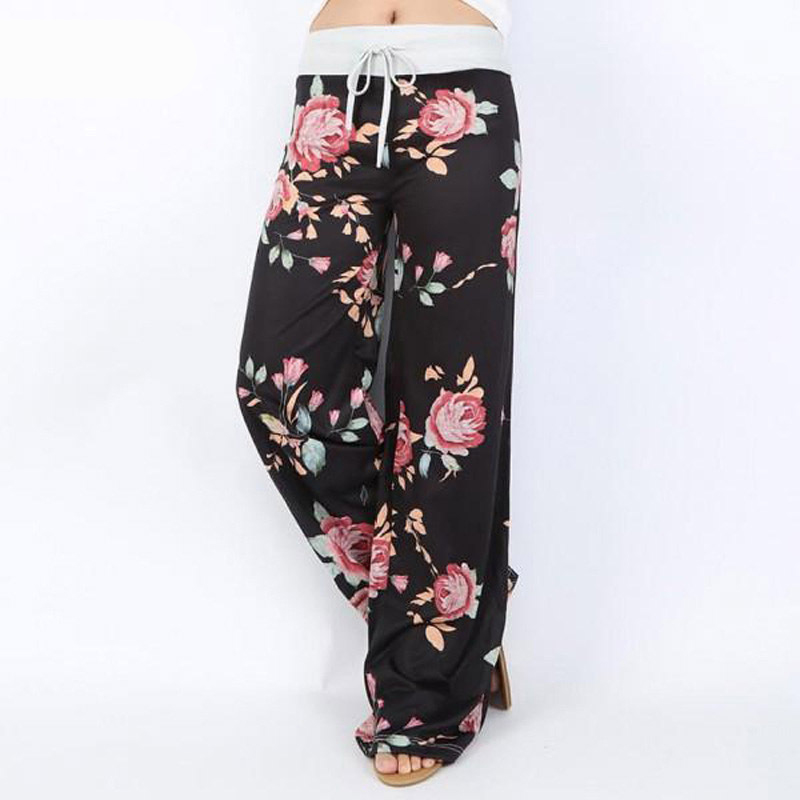 Fashion Twenty Four# Lace-up Trousers With Printed Blend,Pants