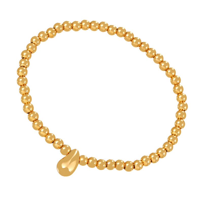 Fashion Golden 2 Titanium Waterdrop Beaded Bracelet,Bracelets