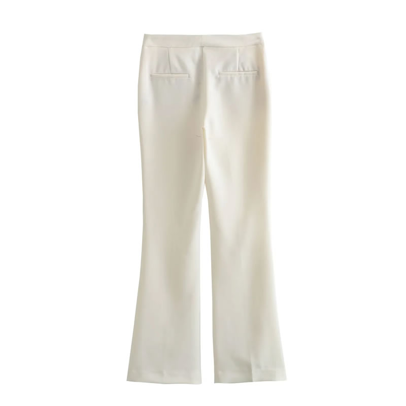 Fashion Apricot Polyester Flared Trousers,Pants