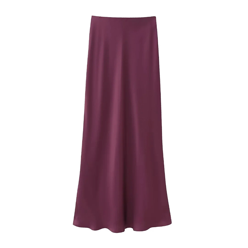 Fashion Purple Silk Satin Mermaid Skirt,Skirts