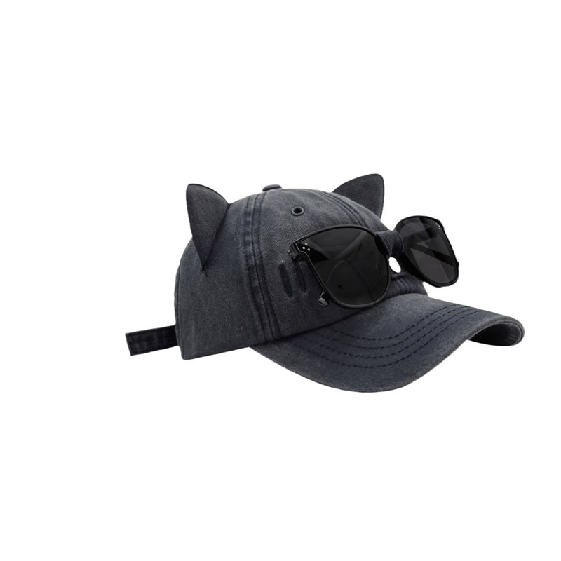 Fashion Navy Blue Cotton Cat Ears Baseball Cap,Baseball Caps