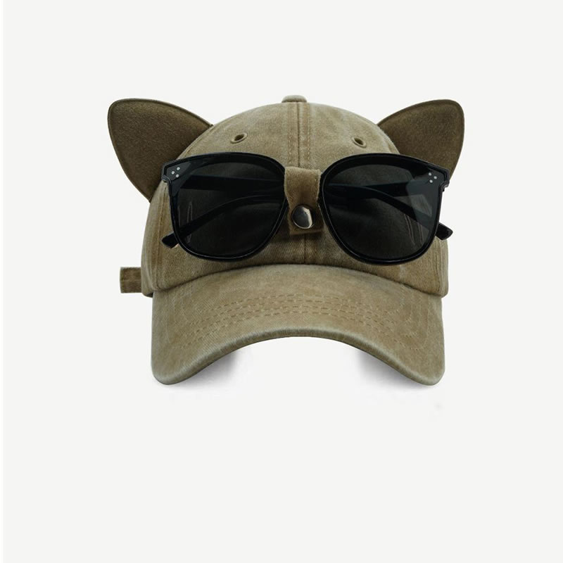 Fashion Navy Blue Cotton Cat Ears Baseball Cap,Baseball Caps