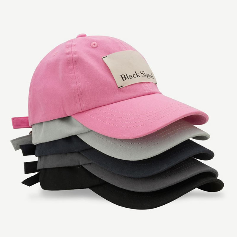 Fashion Rose Pink Alphabet Cloth Label Baseball Cap,Baseball Caps