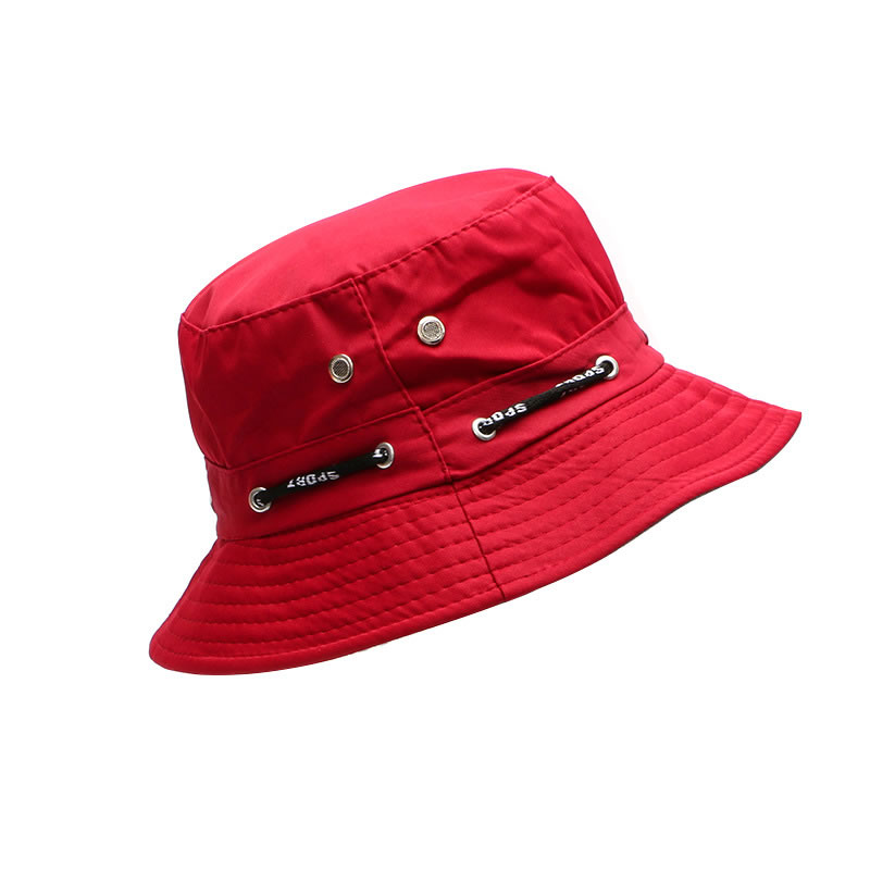 Fashion Claret Polyester String Bucket Hat,Beanies&Others