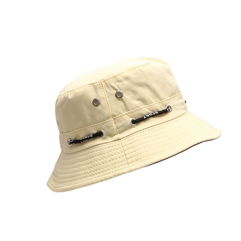 Fashion Light Brown Polyester String Bucket Hat,Beanies&Others