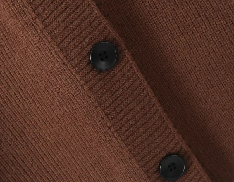 Fashion Dark Brown Wool Knitted Sweater Cardigan,Sweater