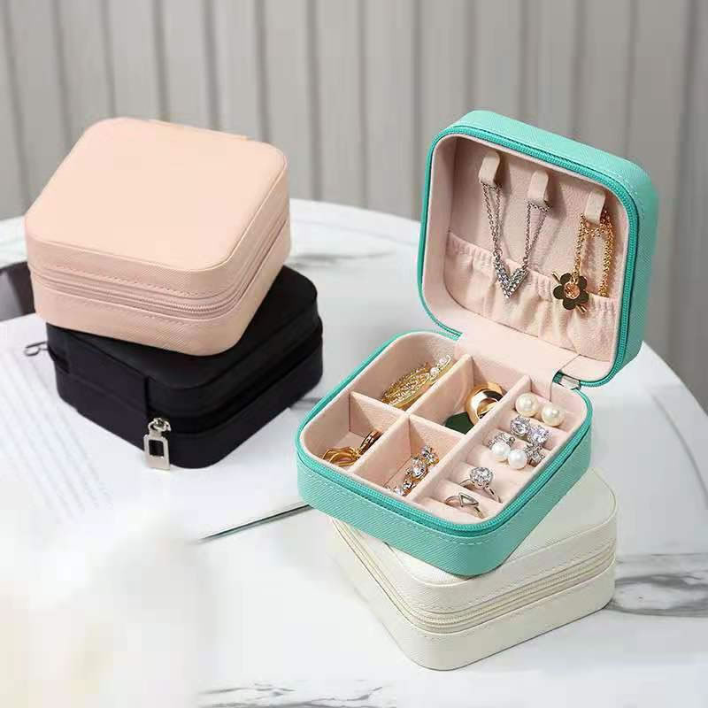 Fashion Tiffany Blue Pu Leather Square Jewelry Storage Box,Jewelry Packaging & Displays