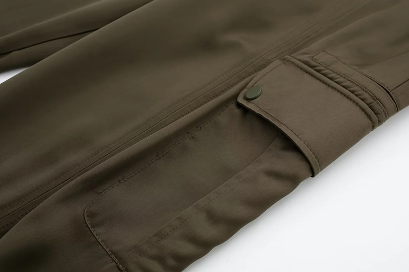 Fashion Green Silk-satin Pleated Trousers,Pants