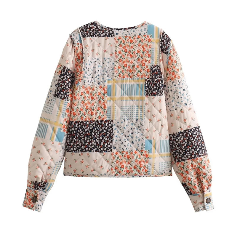 Fashion Color Printed Buttoned Cotton Jacket  Woven,Coat-Jacket
