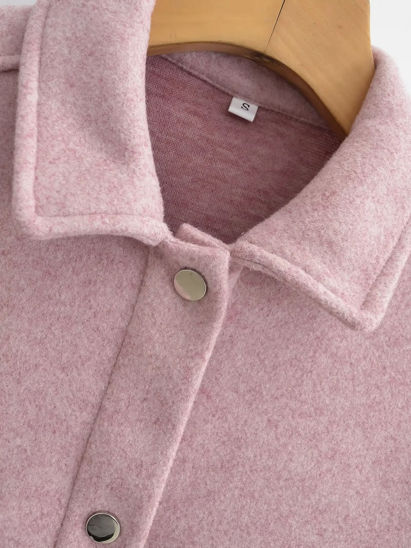 Fashion Coffee Color Lapel Buttoned Slit Jacket  Woolen Cloth,Coat-Jacket