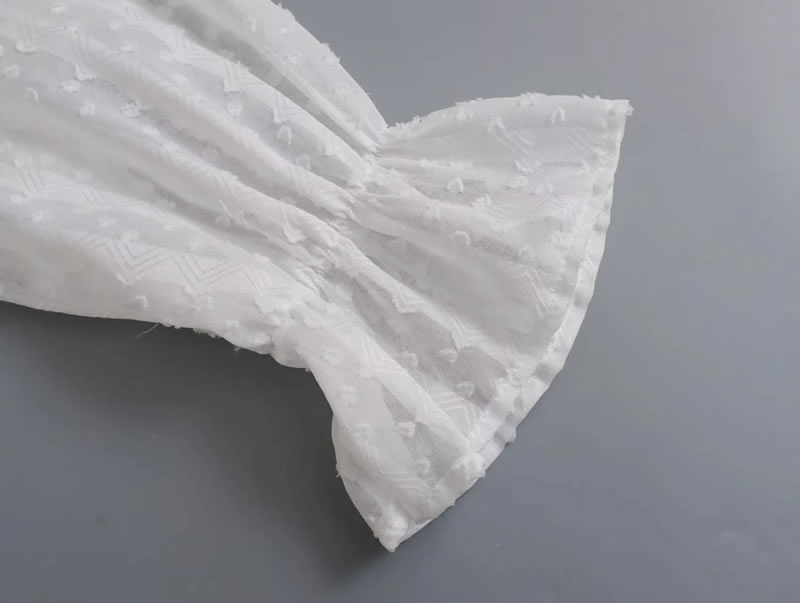 Fashion White Woven Lace Layered Dress,Long Dress