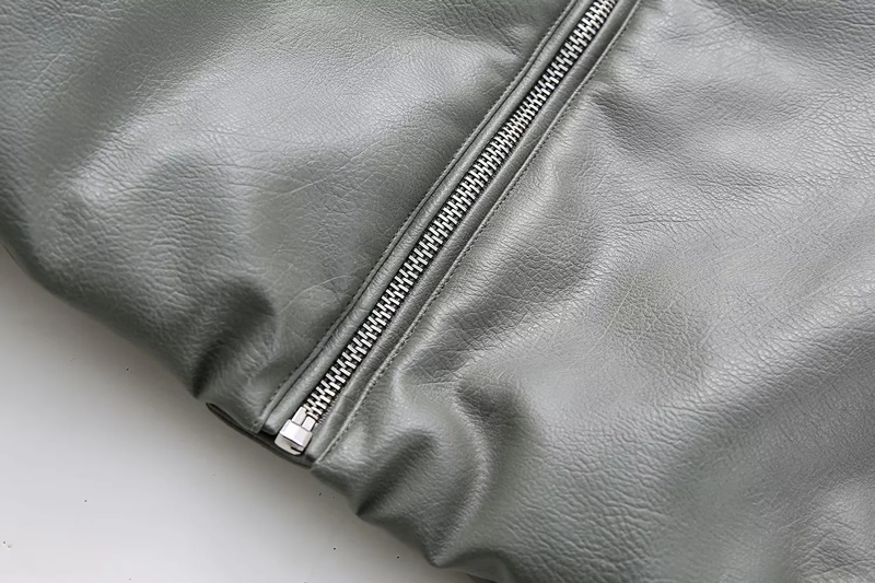 Fashion Grey Polyester Lapel Zipped Jacket,Coat-Jacket