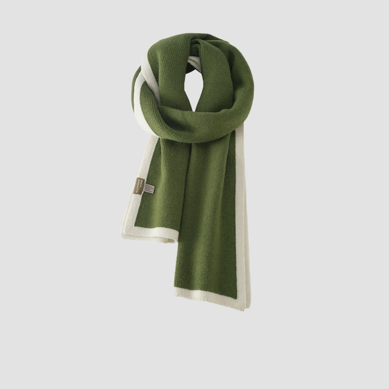 Fashion Camel Polyester Color Block Patch Scarf,knitting Wool Scaves