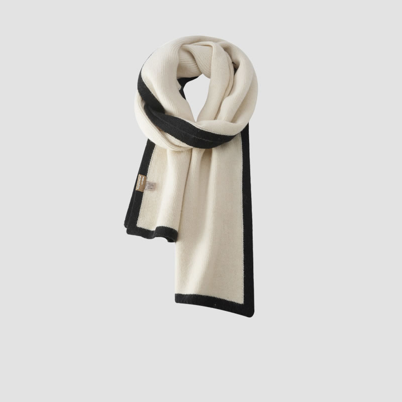 Fashion Camel Polyester Color Block Patch Scarf,knitting Wool Scaves