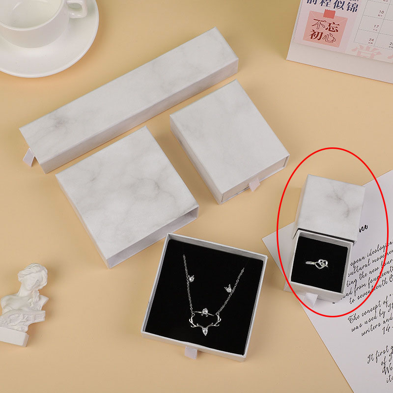 Fashion Black 9*9*3.2cm (ring Necklace Earrings Pendant Set Box Drawer Square Jewelry Storage Box,Jewelry Packaging & Displays