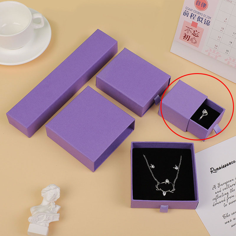 Fashion Purple 4*21*3cm (necklace Bracelet Hairpin) Drawer Rectangular Jewelry Storage Box,Jewelry Packaging & Displays