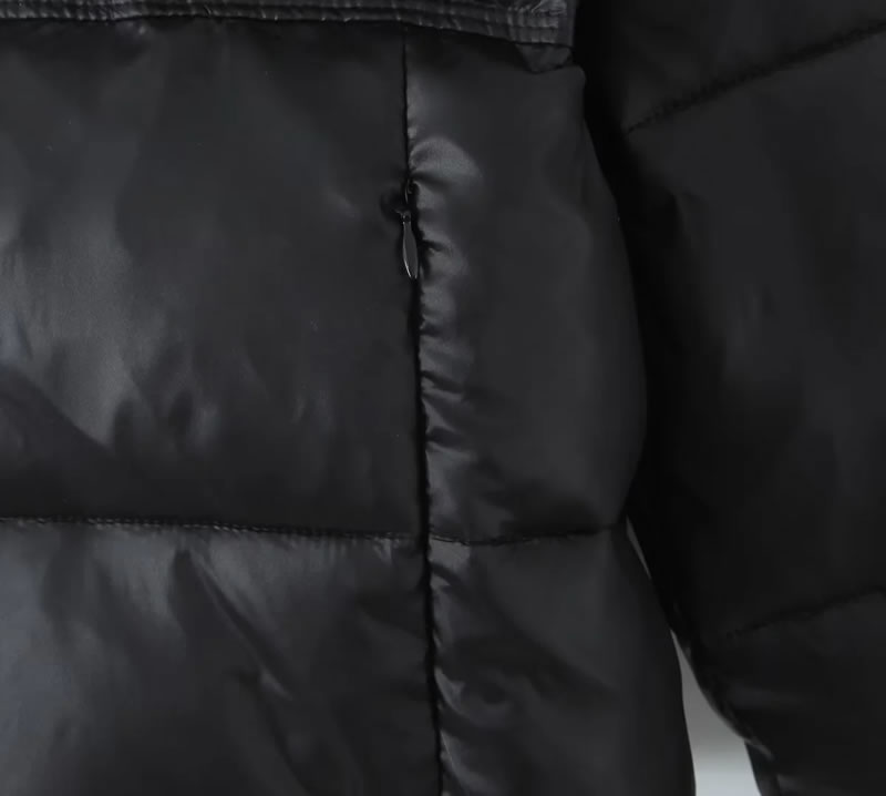 Fashion Black Nylon Hooded Cotton Jacket,Coat-Jacket