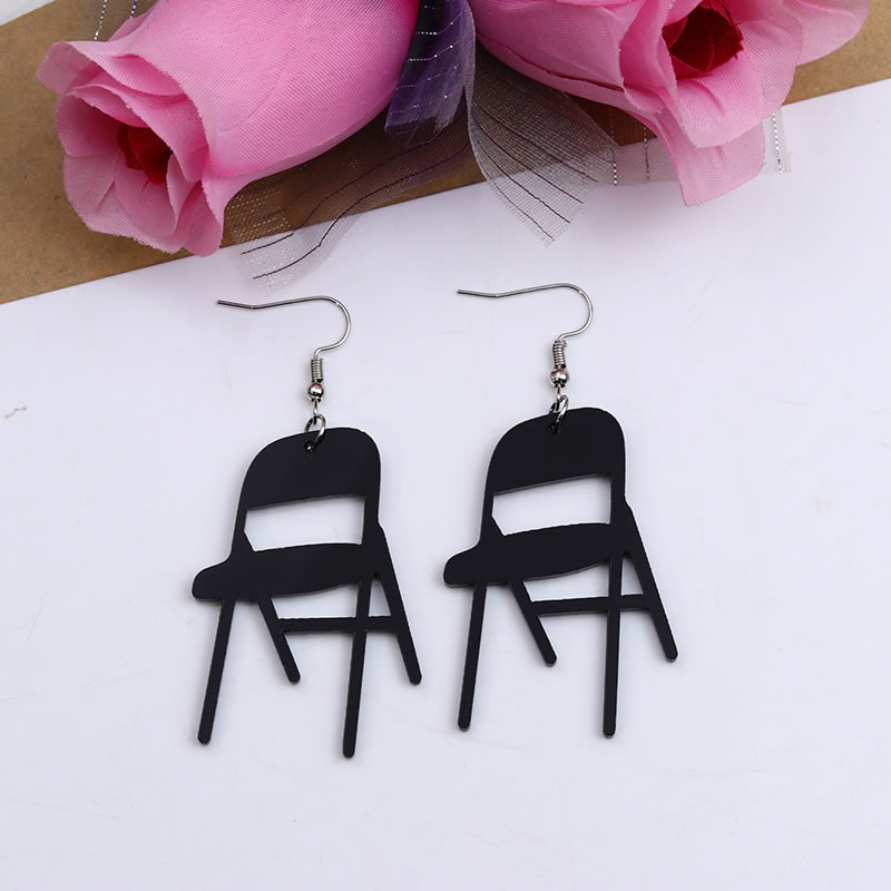 Fashion Rose Red Chair Acrylic Large Chair Earrings,Drop Earrings