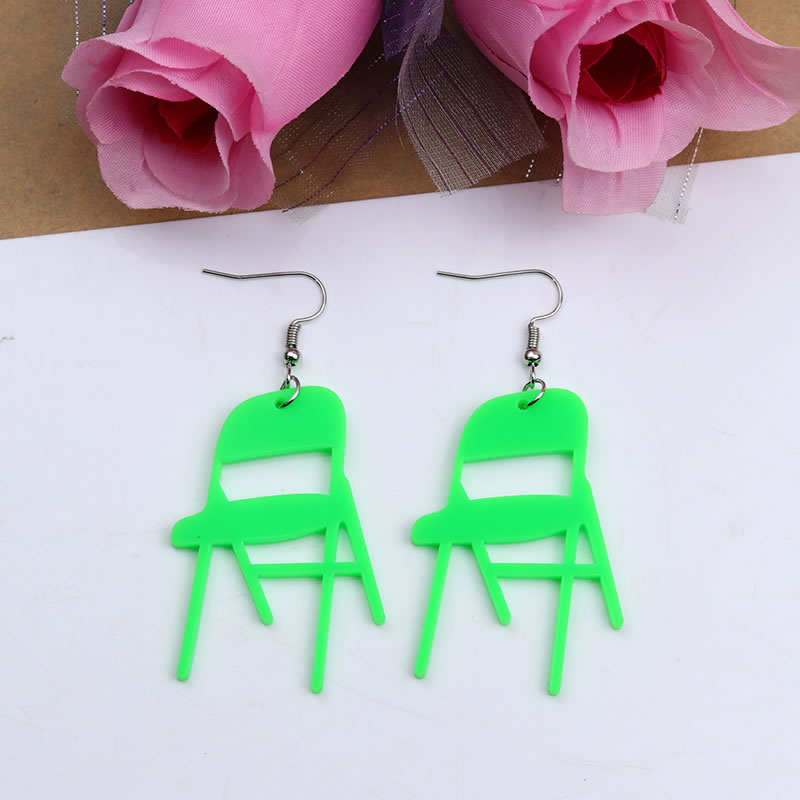 Fashion Rose Red Chair Acrylic Large Chair Earrings,Drop Earrings