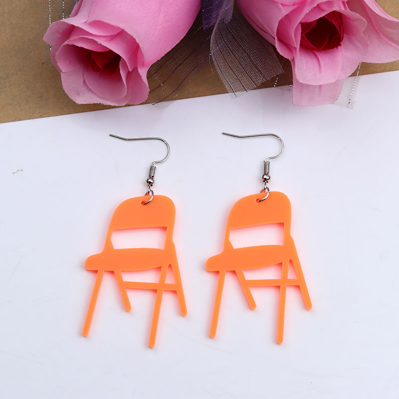 Fashion Fluorescent Orange Chair Acrylic Large Chair Earrings,Drop Earrings