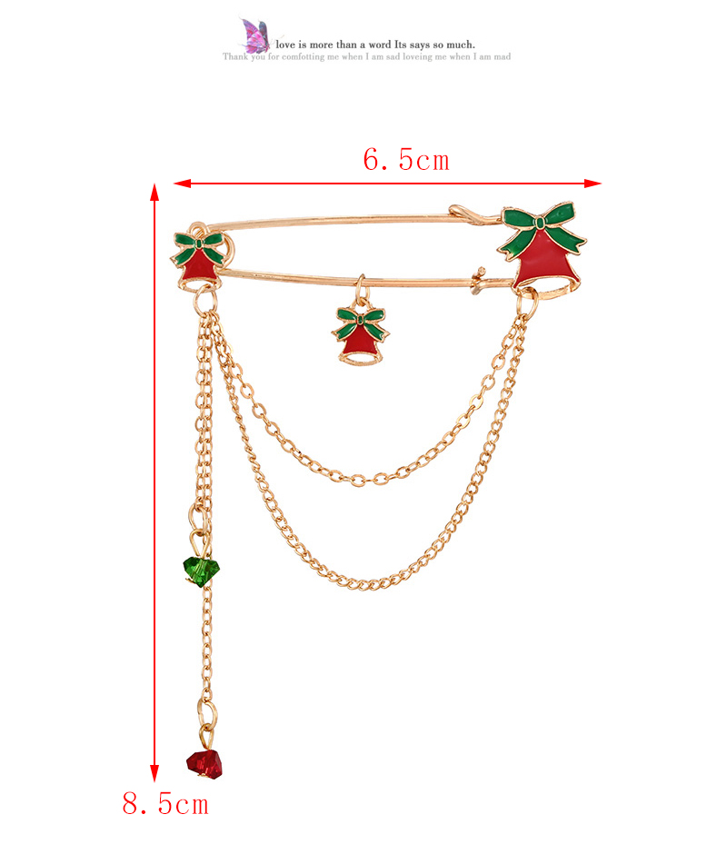 Fashion Color 4 Alloy Oil Dripping Christmas Series Pendant Chain Tassel Pendant Brooch,Korean Brooches